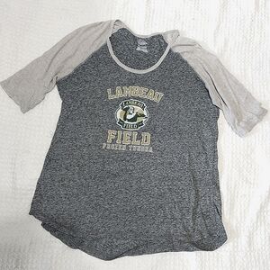 Majestic Kids Lambeau Field Raglan Tee - Gray and Cream